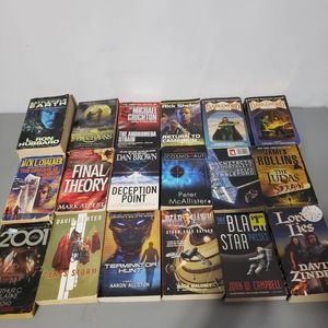 18 Science fiction novels, futuristic, space, magic, virus, terminator, etc